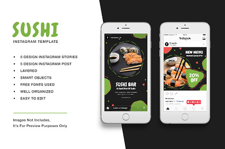 Sushi Instagram Template, a Brochure Template by Formatika Studio