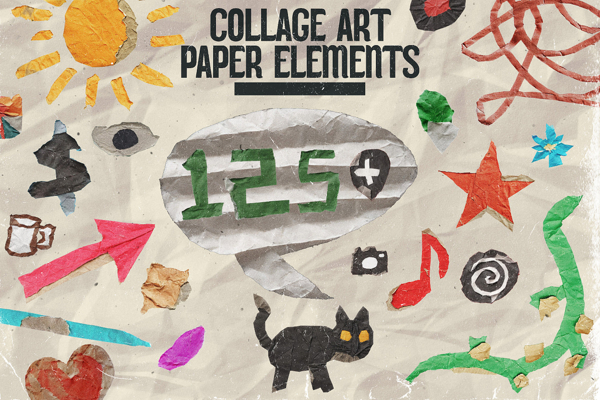 Collage Art 125+ Paper Elements, an Object Graphic by Megan Aili Designs (Photo 1 of 24)