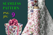 Bright watercolor flowers, a Pattern Graphic by Digital illustration shop (Thumbnail 1 of 4)