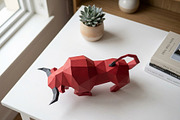 Angry Bull Sculpture - 3d papercraft, a Card Template by PAPER amaze (Thumbnail 2 of 5)