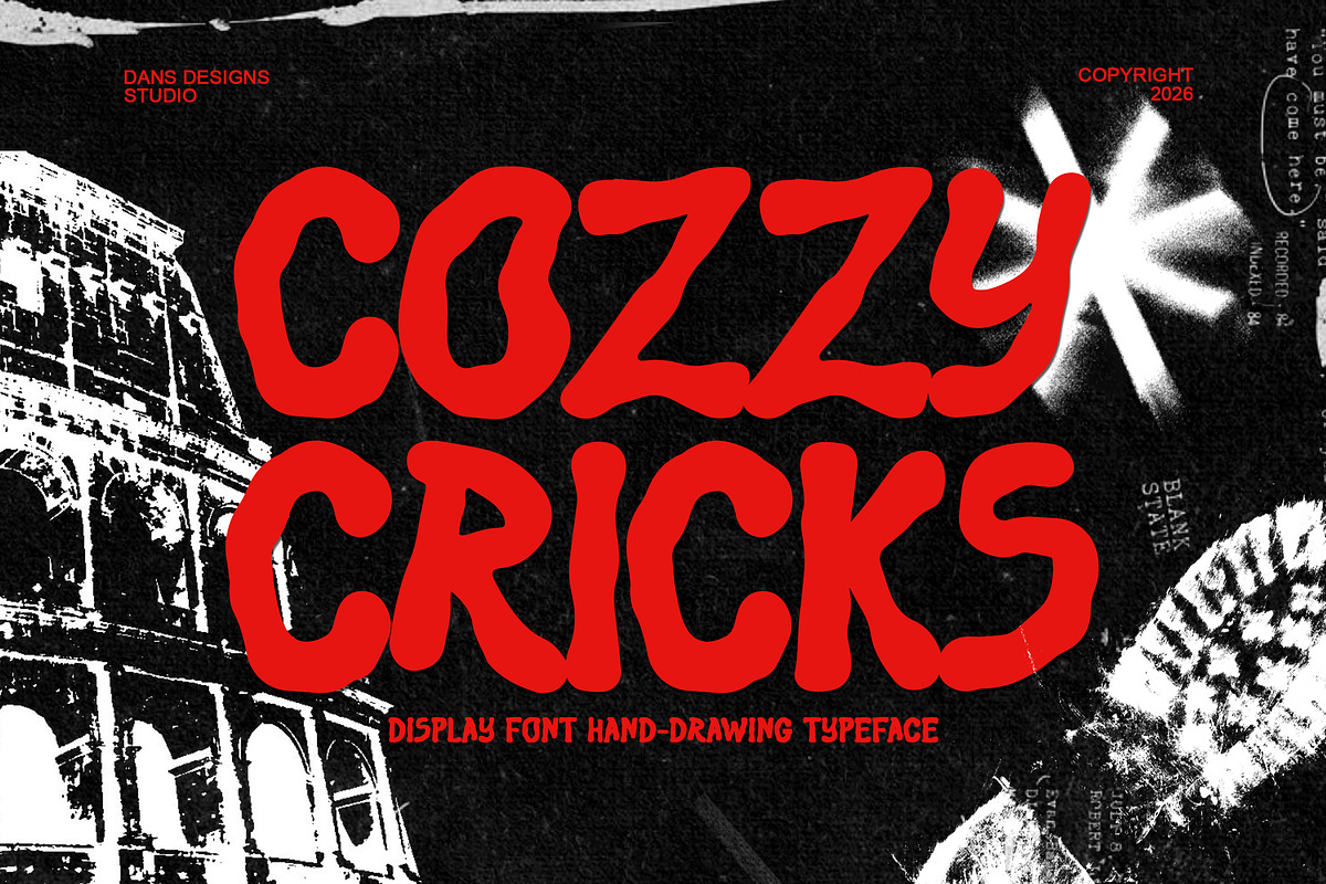 Cozzy Cricks Playful Hand Drawn, a Handwritten Font by dansdesign (Photo 1 of 10)