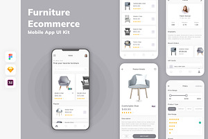 Furniture Ecommerce App UI Kit, an UI Kit Template by uicube