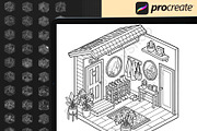 65 Procreate Isometric Stamps, a Brush Add-On by DrawingStoryShop (Thumbnail 5 of 6)