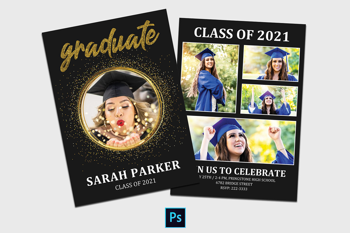 Graduation Announcement Template, a Card Template by Designscozy (Photo 2 of 3)