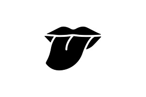 Web Icon. Tongue. Vector