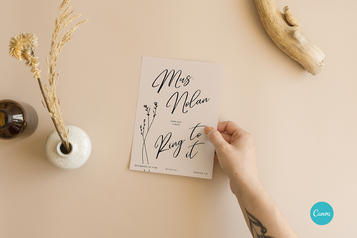 Modern & Elegant Wedding Invitation, an Invitation Template by StudioVonBraitenberg (Photo 3 of 10)