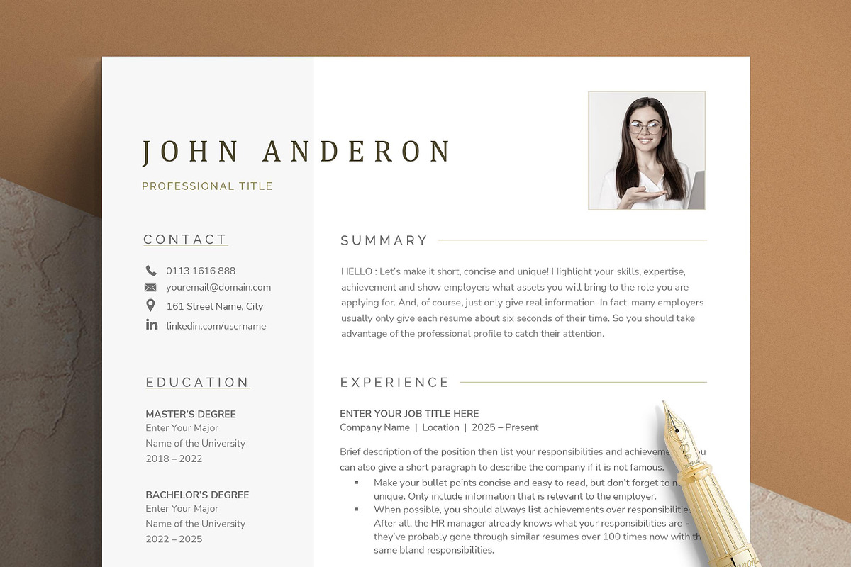 Resume Template Word, Pro Resume, a Resume Template by resumetemplathttps://d3es (Photo 1 of 7)