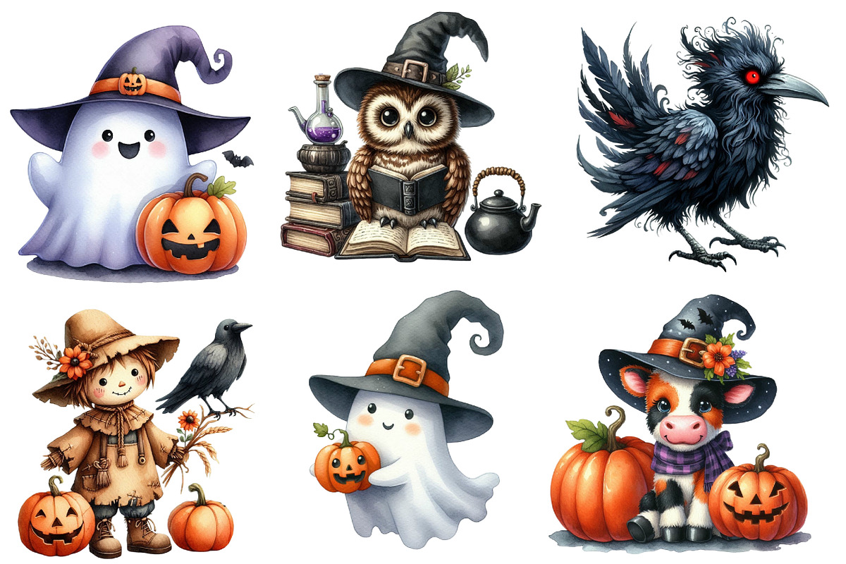 Quirky Halloween Sublimation Clipart, an Illustration by Designworld (Photo 3 of 6)