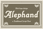 Alephand – A Traditional Script Font, a Serif Font by Hole Hope Design (Thumbnail 1 of 8)