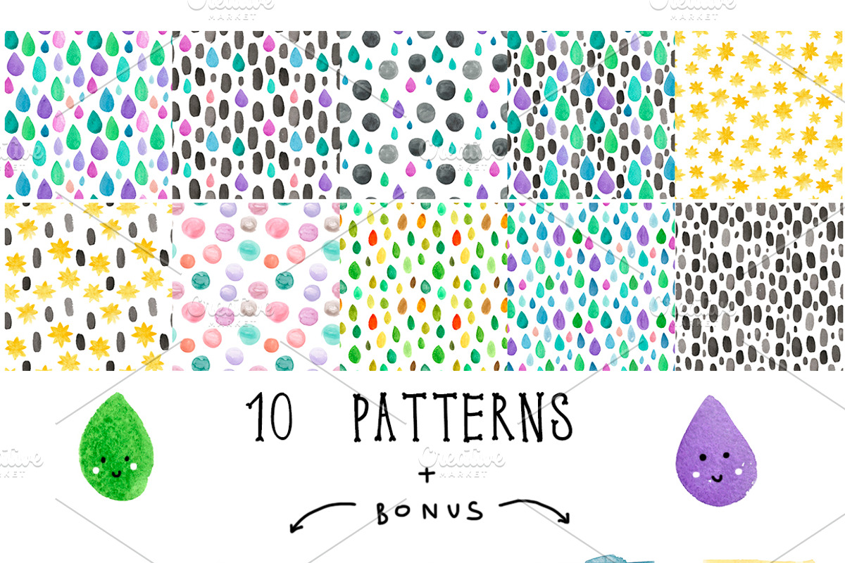 Set of 186 watercolor elements., an Animal Illustration by mikka_kika (Photo 7 of 7)