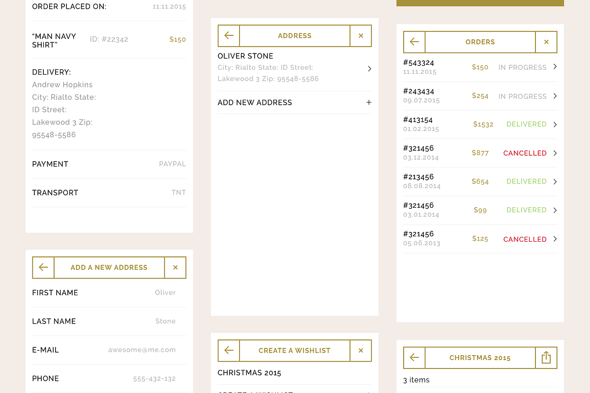 Goldify e-Commerce iOS UI Kit, an UI Kit Template by Designerbundle (Photo 5 of 5)