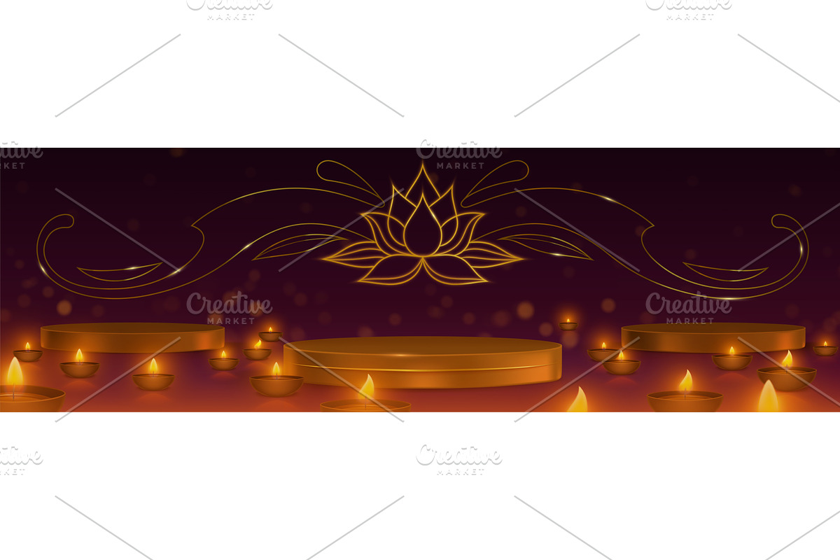 Diwali festival background with diya, an Object Illustration by art PVP - market