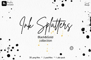 Black&Gold Ink Splatters Collection