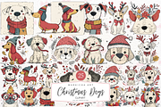 Whimsy Christmas Dogs Clipart, a Graphic by Markicha Art (Thumbnail 1 of 4)