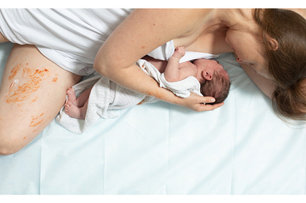 Woman with new born baby have a rest, a Person Photo by oksix