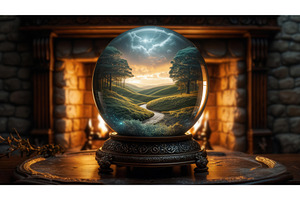 Enchanted crystal ball with a, an Illustration by tilialucida