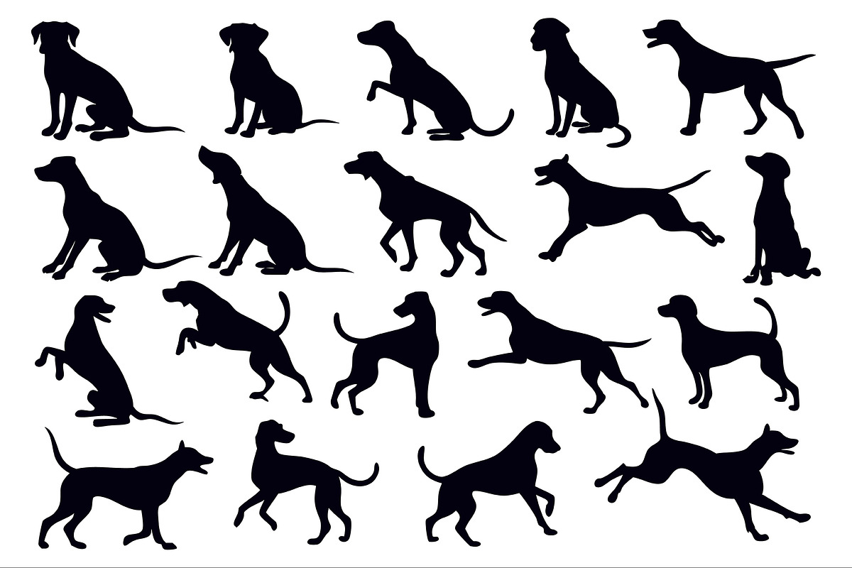 Collection of dog silhouettes, an Illustration by Creative_View (Photo 3 of 5)