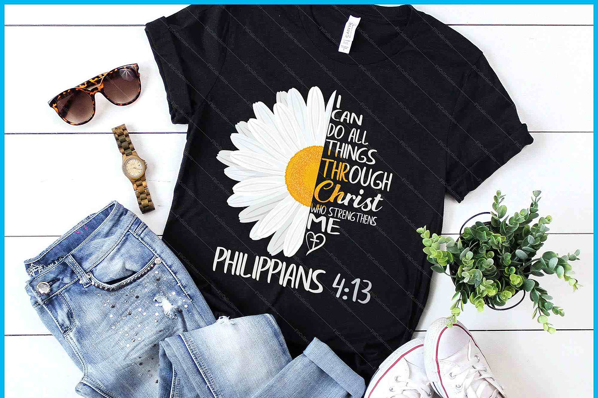 Faith Daisy I Can Do All Things SVG, a Graphic by Creativeusart (Photo 1 of 4)