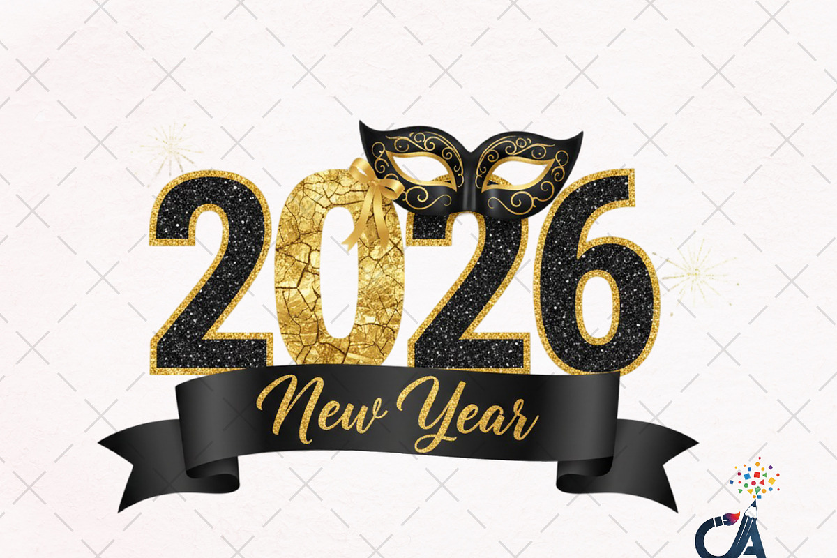 New Year 2026 Design Clipart, an Illustration by Creative Art (Photo 1 of 5)