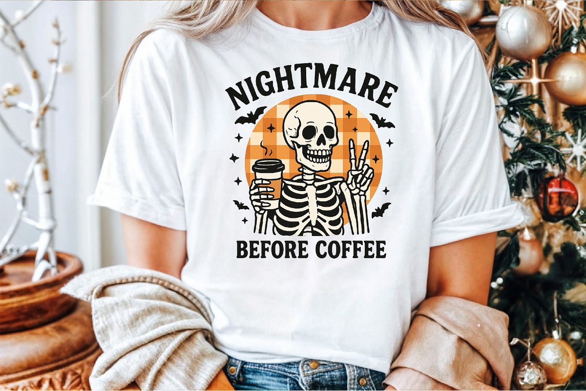 Skeleton Retro Halloween Coffee Fall, an Illustration by Sublimation Artist (Photo 7 of 9)