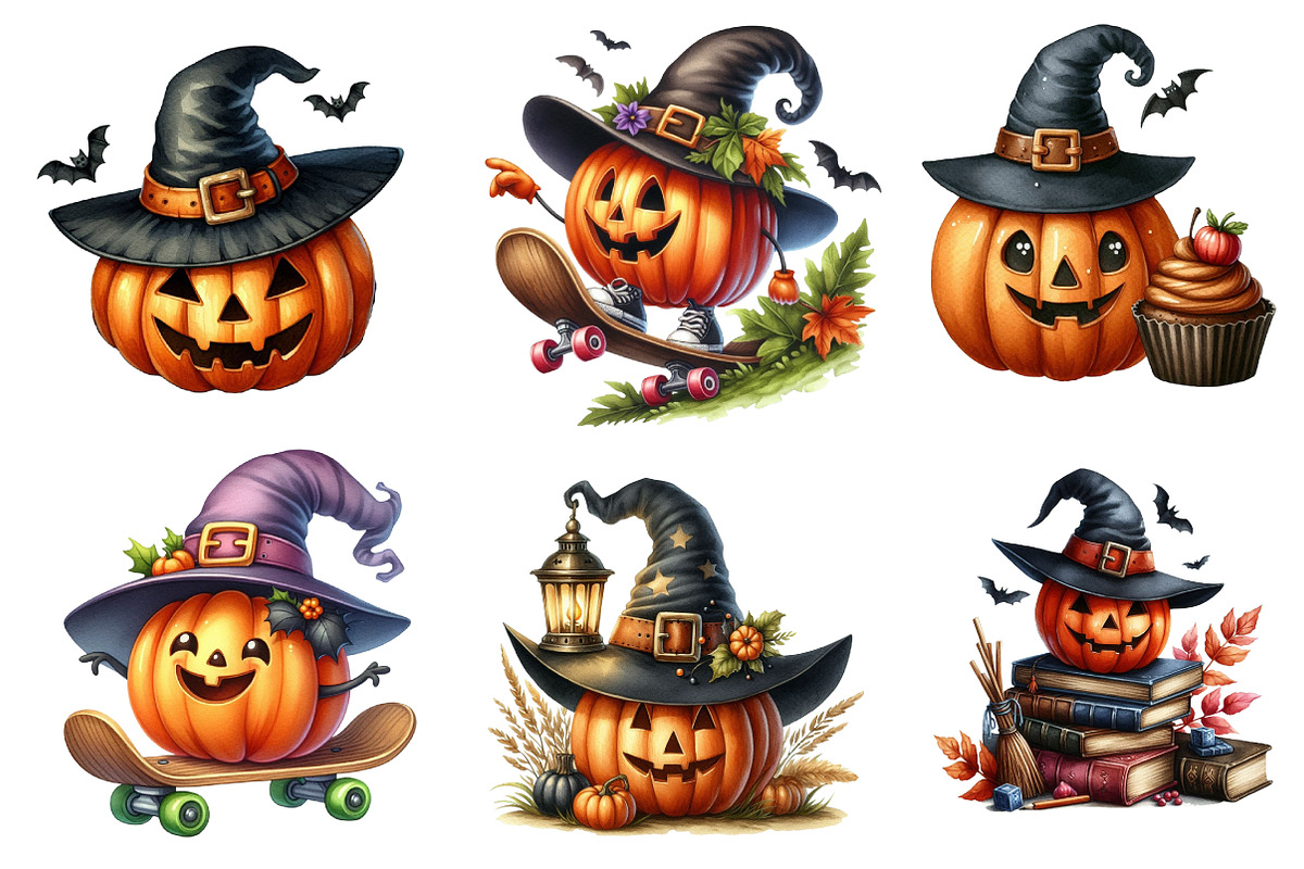 Funny Pumpkin Character Clipart, an Illustration by CreationArt (Photo 6 of 7)