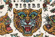 Tigers old school tattoo, an Animal Illustration by intueri (Thumbnail 1 of 7)