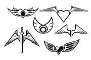 Set of wing symbols, an Object Graphic by Vector Tradition (Thumbnail 1 of 3)
