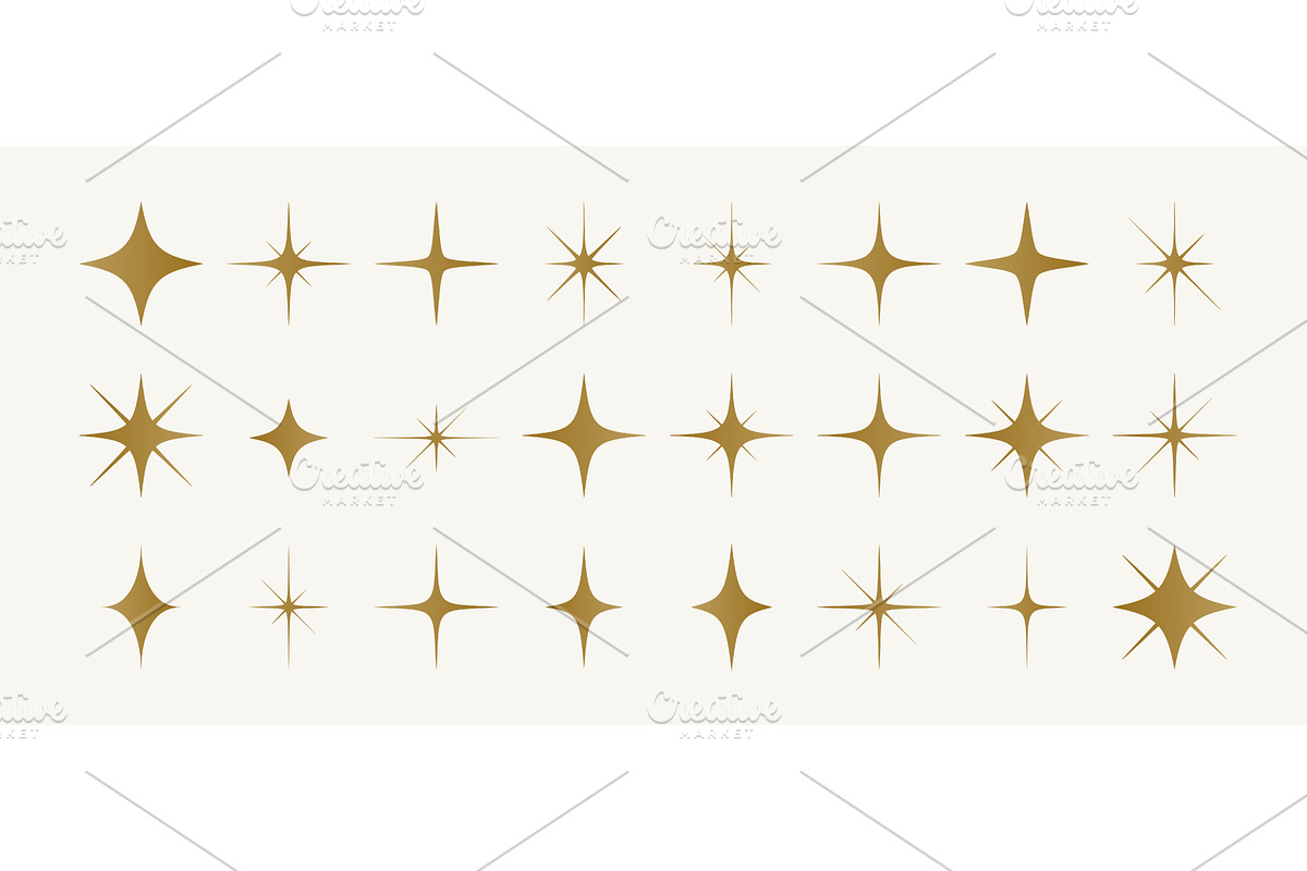 Stars set, sparkle icons collection, an Object Illustration by Foxys Graphic