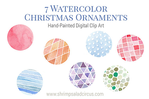 Watercolor Christmas Ornaments