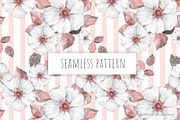 Floral Stripe Watercolor Pattern, a Pattern Graphic by Gribanessa (Thumbnail 1 of 4)