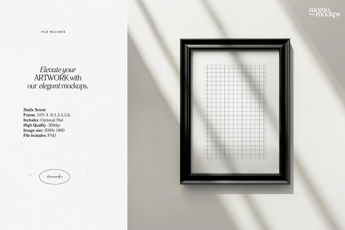 Black Frame Mockup | DIN A PSD, a Household Mockup by momomockps (Photo 4 of 6)