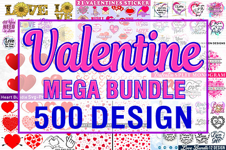 Valentines Day SVG Bundle 500 Design