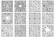 Floral Pattern Coloring Pages, a Print Template by Lamia Emad (Thumbnail 4 of 4)
