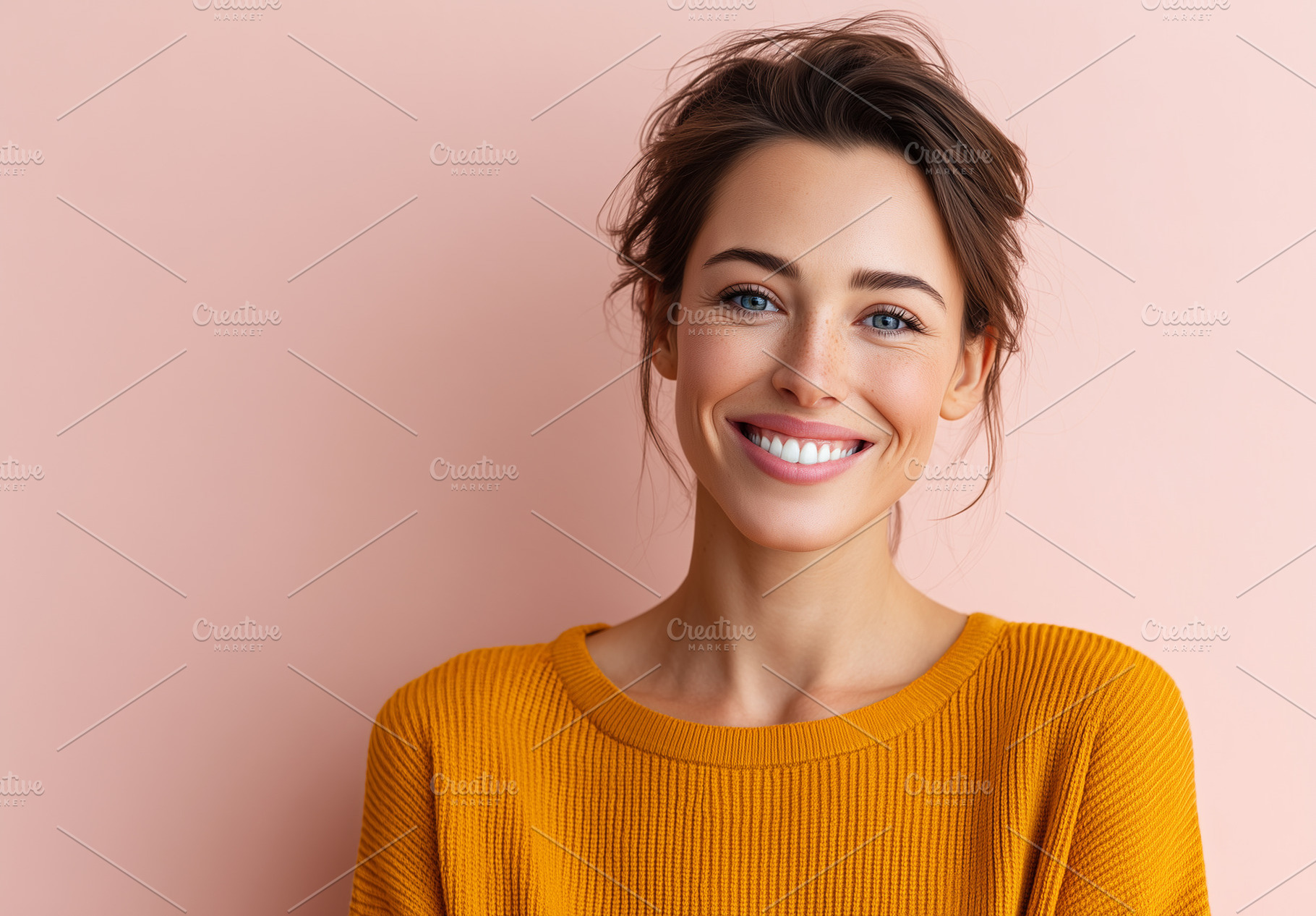 Cheerful young woman in a sweater, a Beauty & Fashion Photo by MistyDay