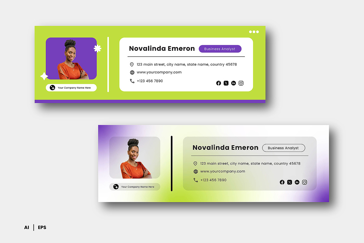 Neon Email Signature, a Templates & Theme by Siska Arista