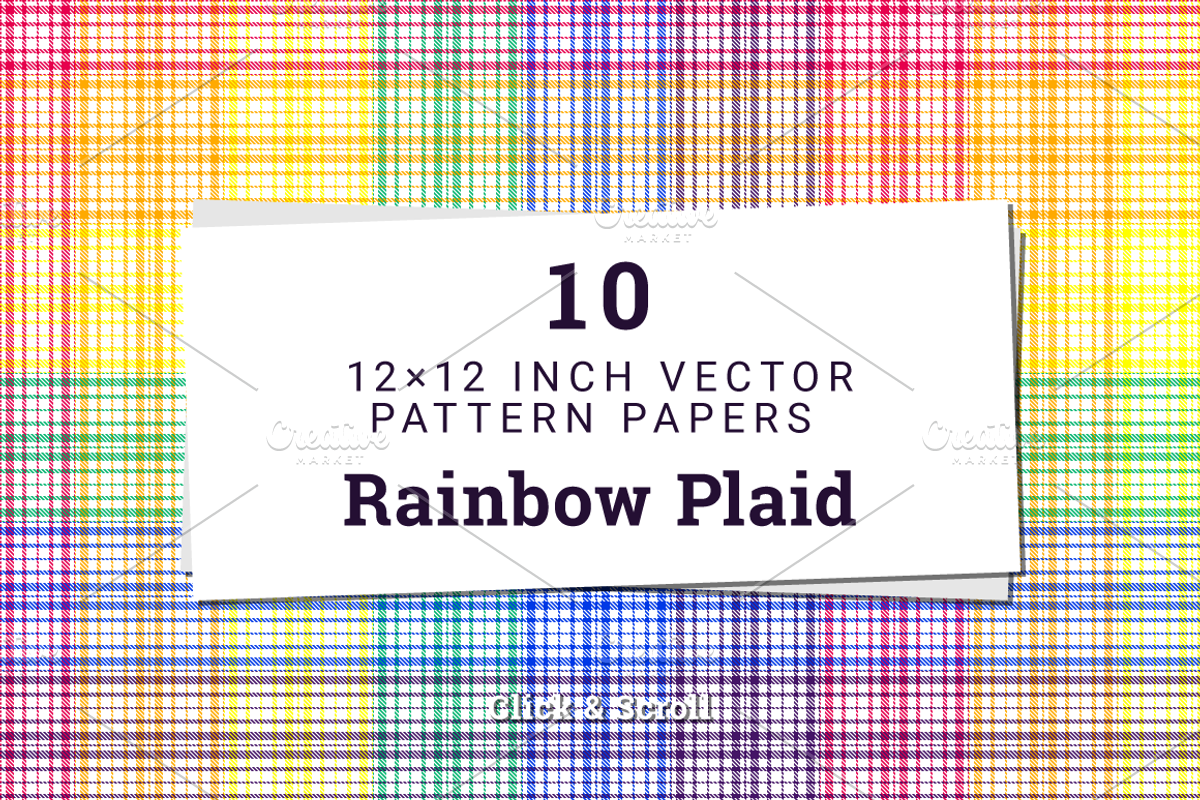 10 Rainbow Plaid Pattern Papers, a Pattern Graphic by Anne Elster Design (Photo 1 of 4)