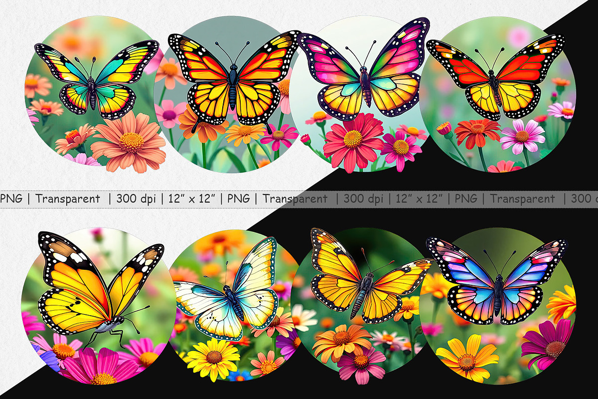 Wildflower Butterfly Clipart, a Graphic by Artnoy (Photo 2 of 5)