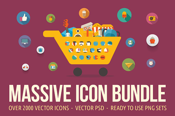 2000 Vector Flat Icons