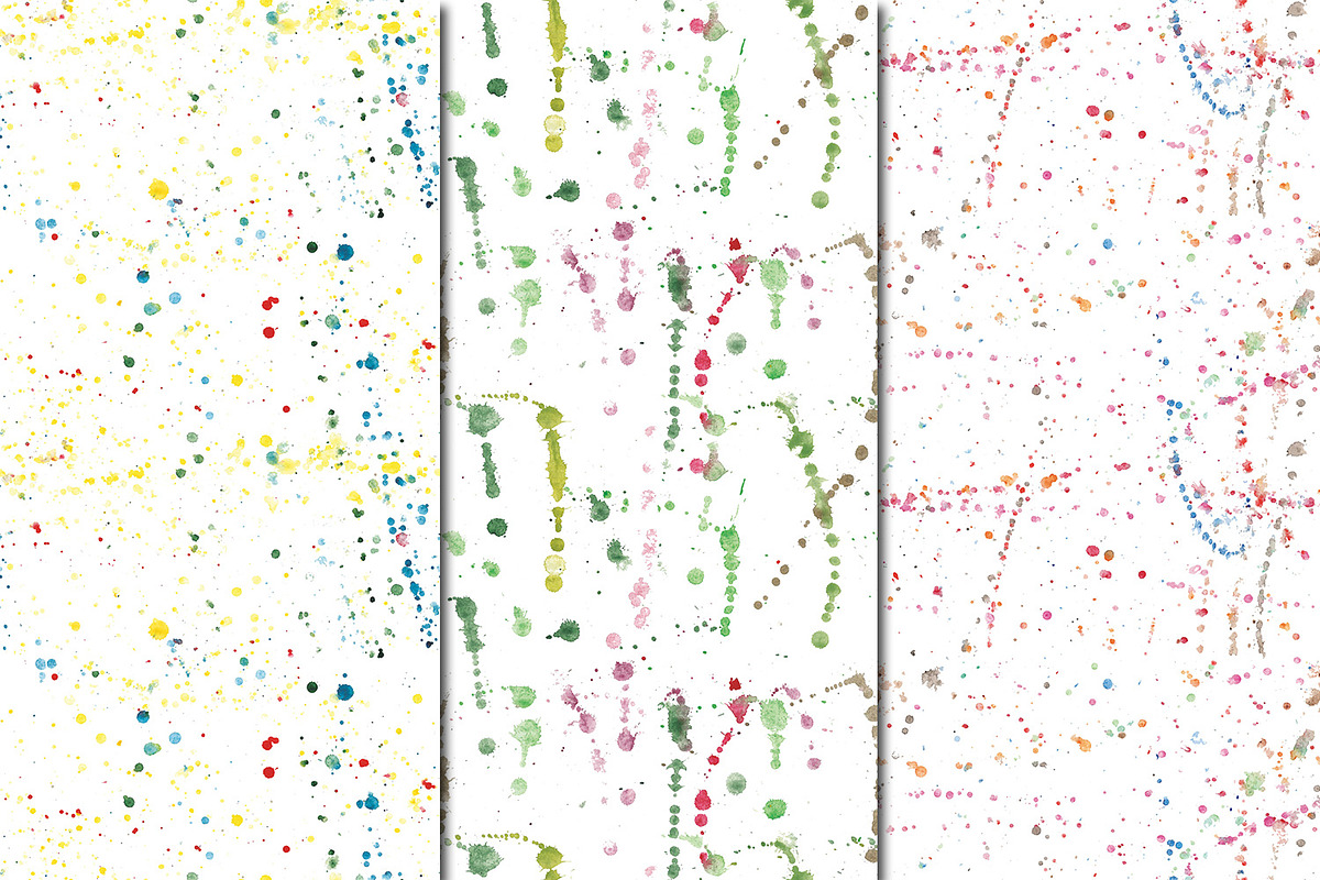 Watercolor Splashes patterns, a Pattern Graphic by DollyPotterson (Photo 5 of 7)