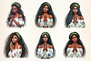 Black Girl Praying Sublimation Clipa, an Illustration by DreamArtGraphic (Thumbnail 3 of 5)