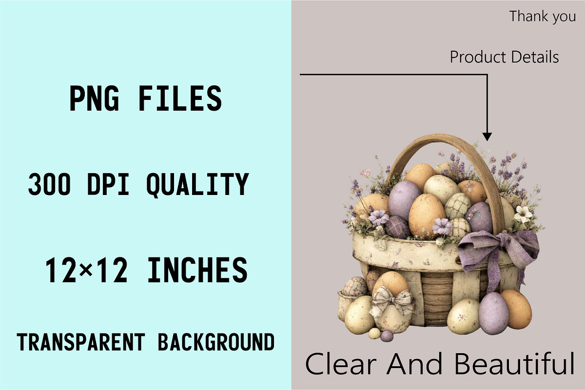 Easter Basket Clipart Set, an Illustration by SVGArt (Photo 6 of 8)