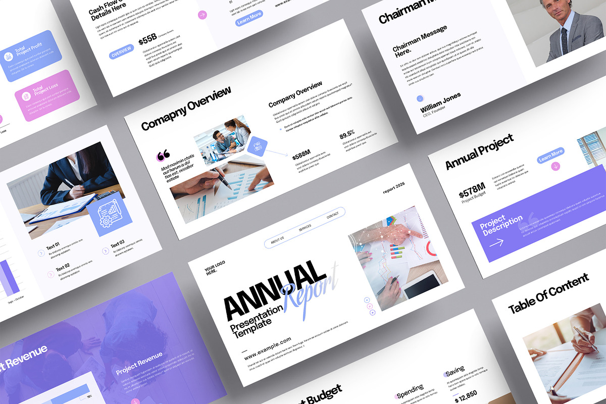 Annual Report Presentation Template, a Presentation Template by MightyDesign (Photo 1 of 8)