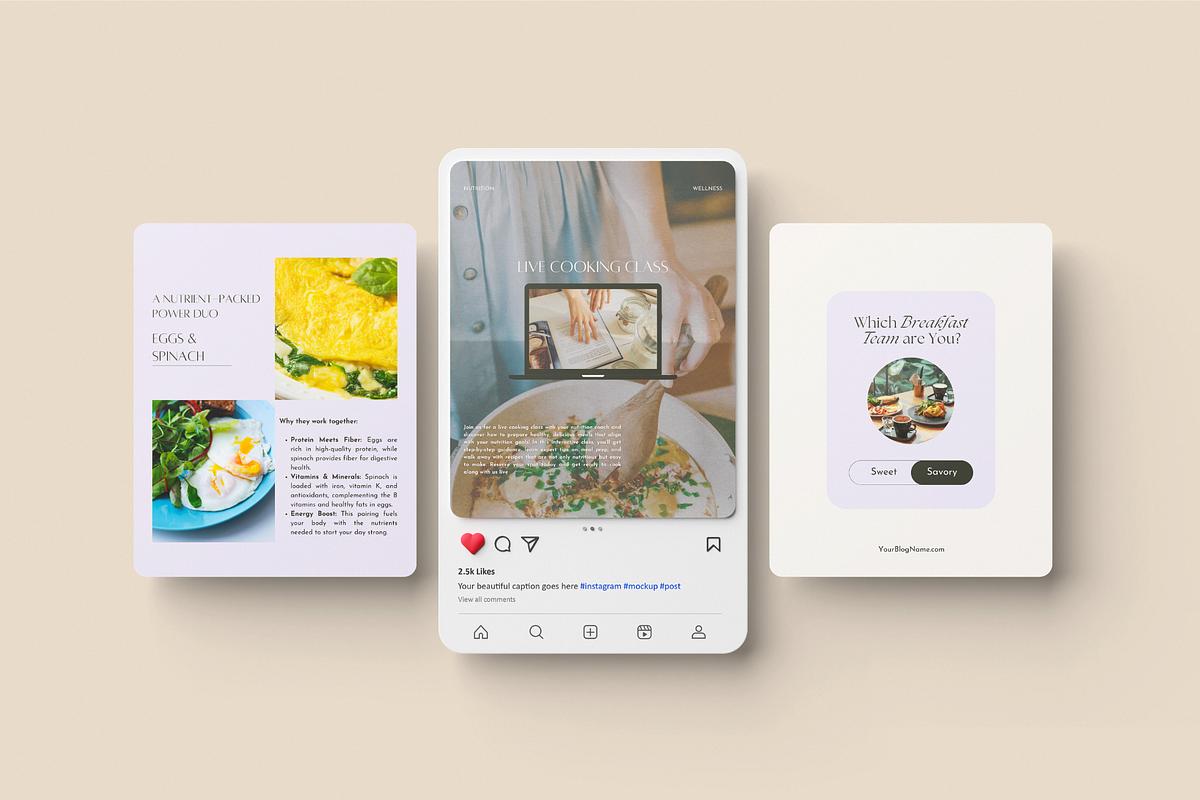 Nutrition Coach Instagram Canva Kit, a Social Media Template by Soul & Maeum Store (Photo 6 of 7)