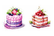 Decorative Cake Clipart Set Of 12, an Object Illustration by EzDigitals (Thumbnail 6 of 9)