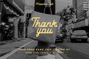 Vinyl Friends Nostalgic Logo Script, a Script Font by Struvictory.art (Thumbnail 8 of 8)