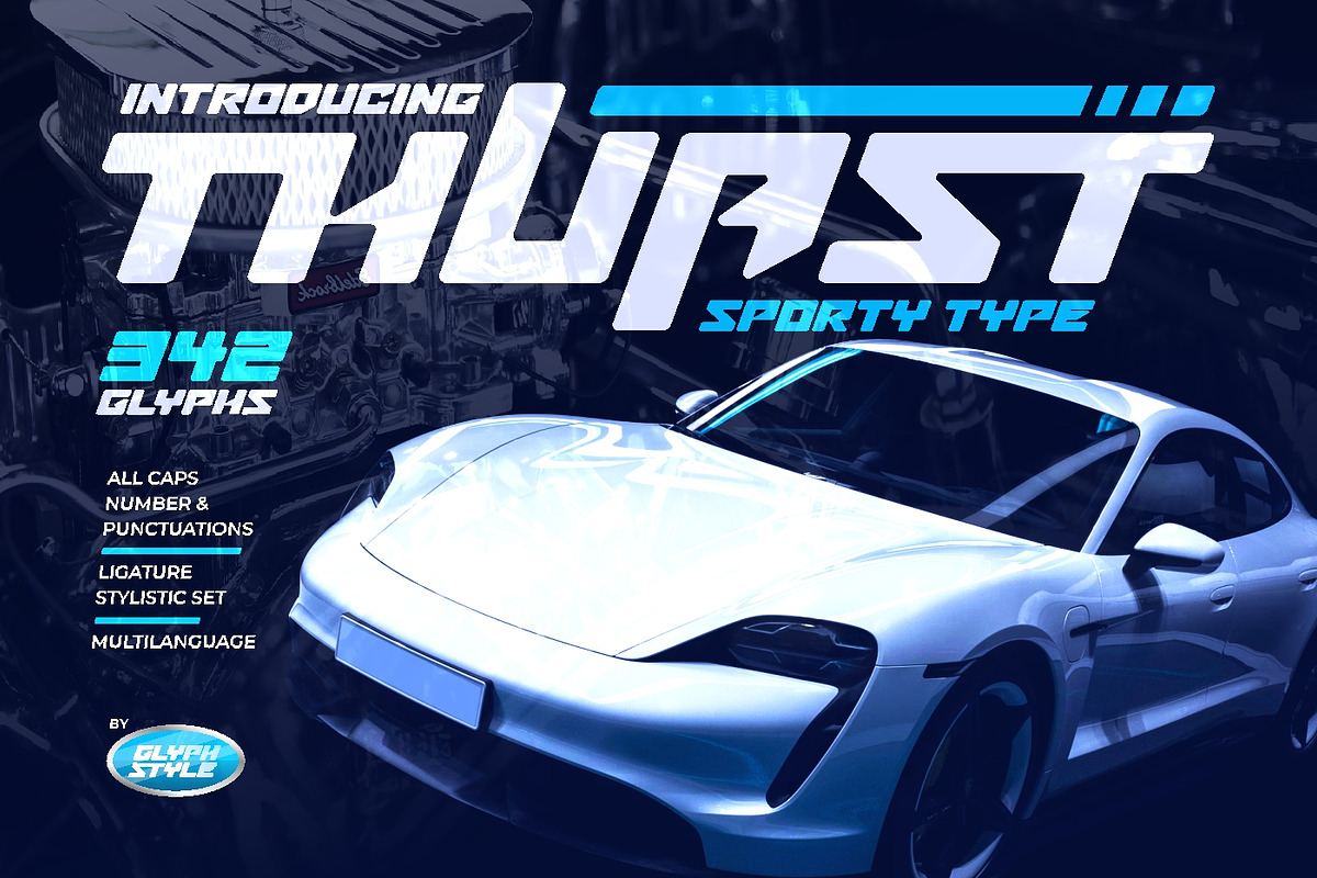 Thuast Sporty, a Sans Serif Font by Glyphstyle (Photo 1 of 10)