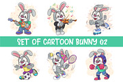 Set of Cartoon Bunny_02. T-Shirt., an Animal Illustration by KENO Mascots (Thumbnail 1 of 7)