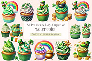 St Patrick's Day Cupcake Clipart, a Seasonal Illustration by DreamArtGraphic (Thumbnail 1 of 5)