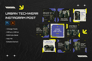 Urban Techwear - Instagram Post, a Social Media Template by StreaksideStd