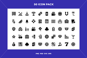 50 Casino icons, a Background Graphic by Wencory